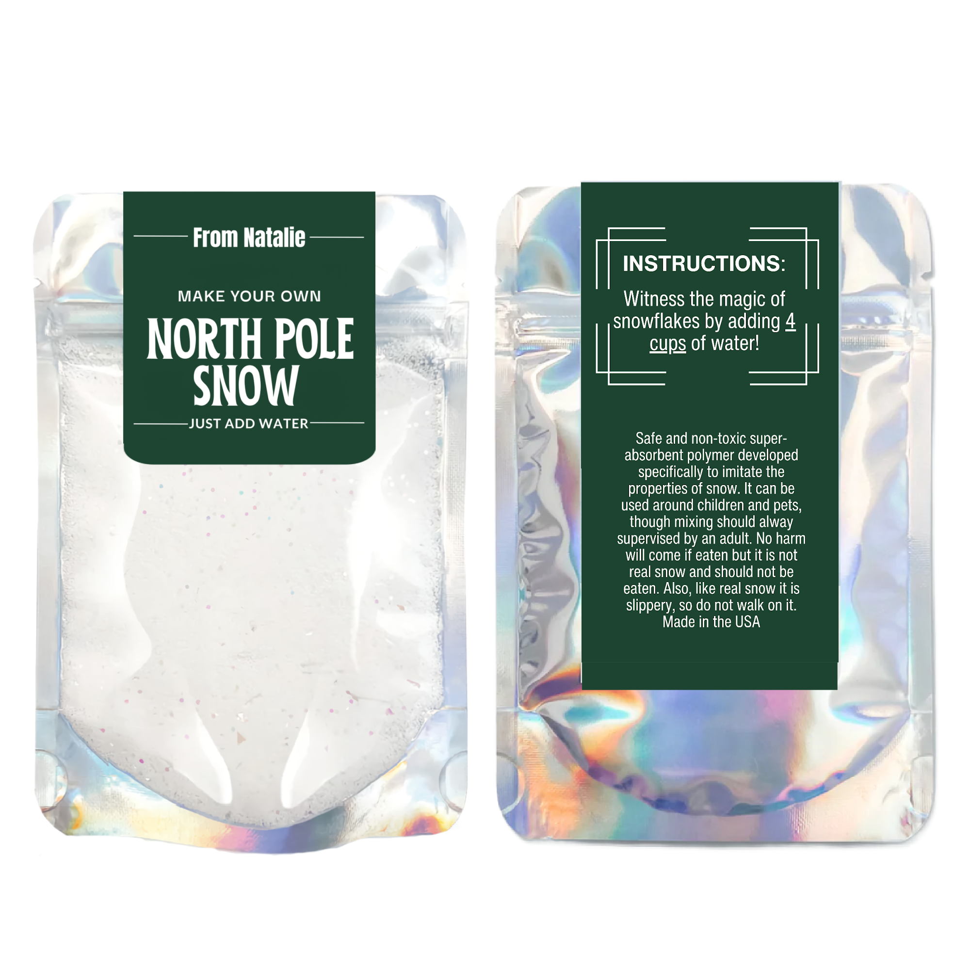 North Pole Snow - Personalized Favors