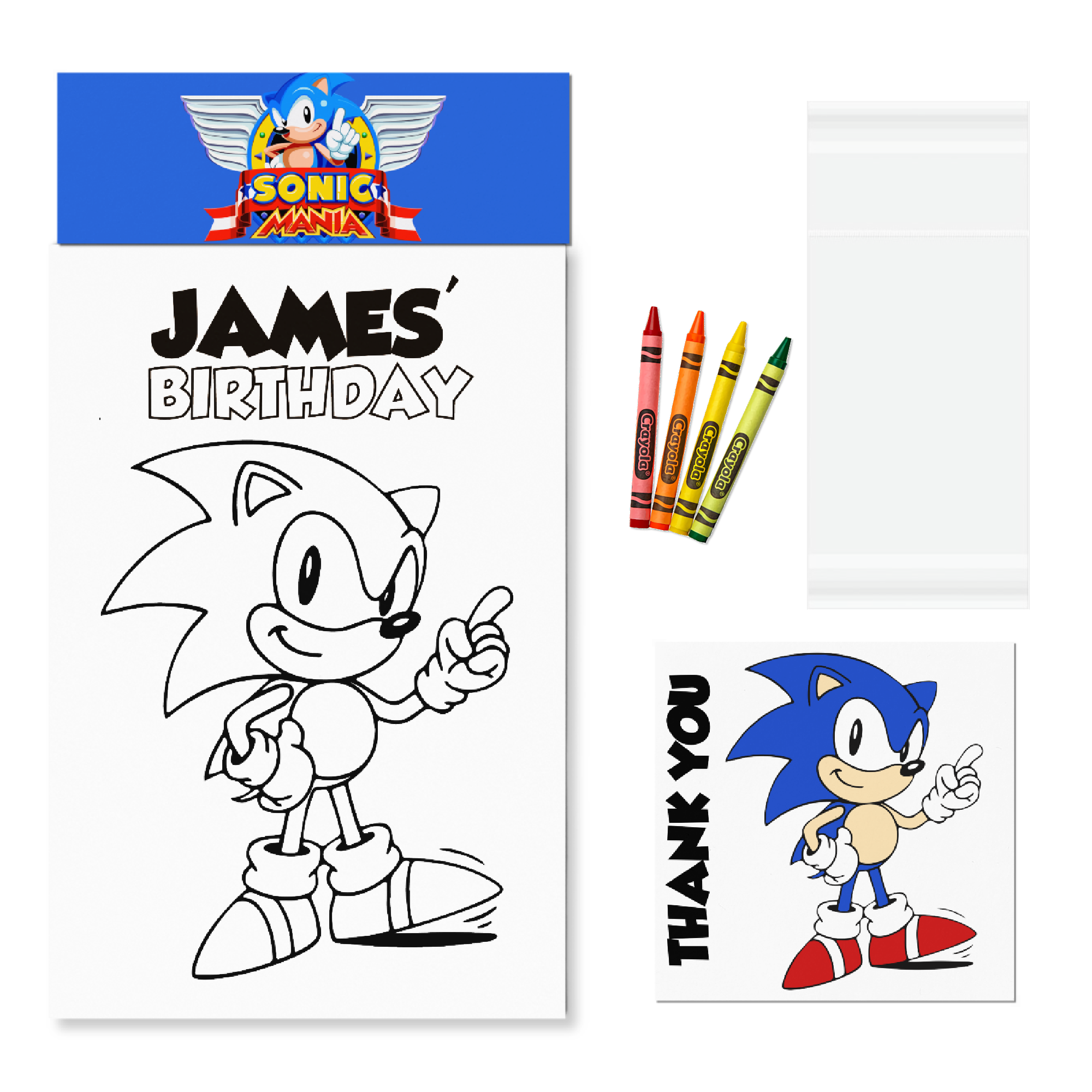 Sonic Coloring Kits, Party Favors, Coloring Packs, Color Pages
