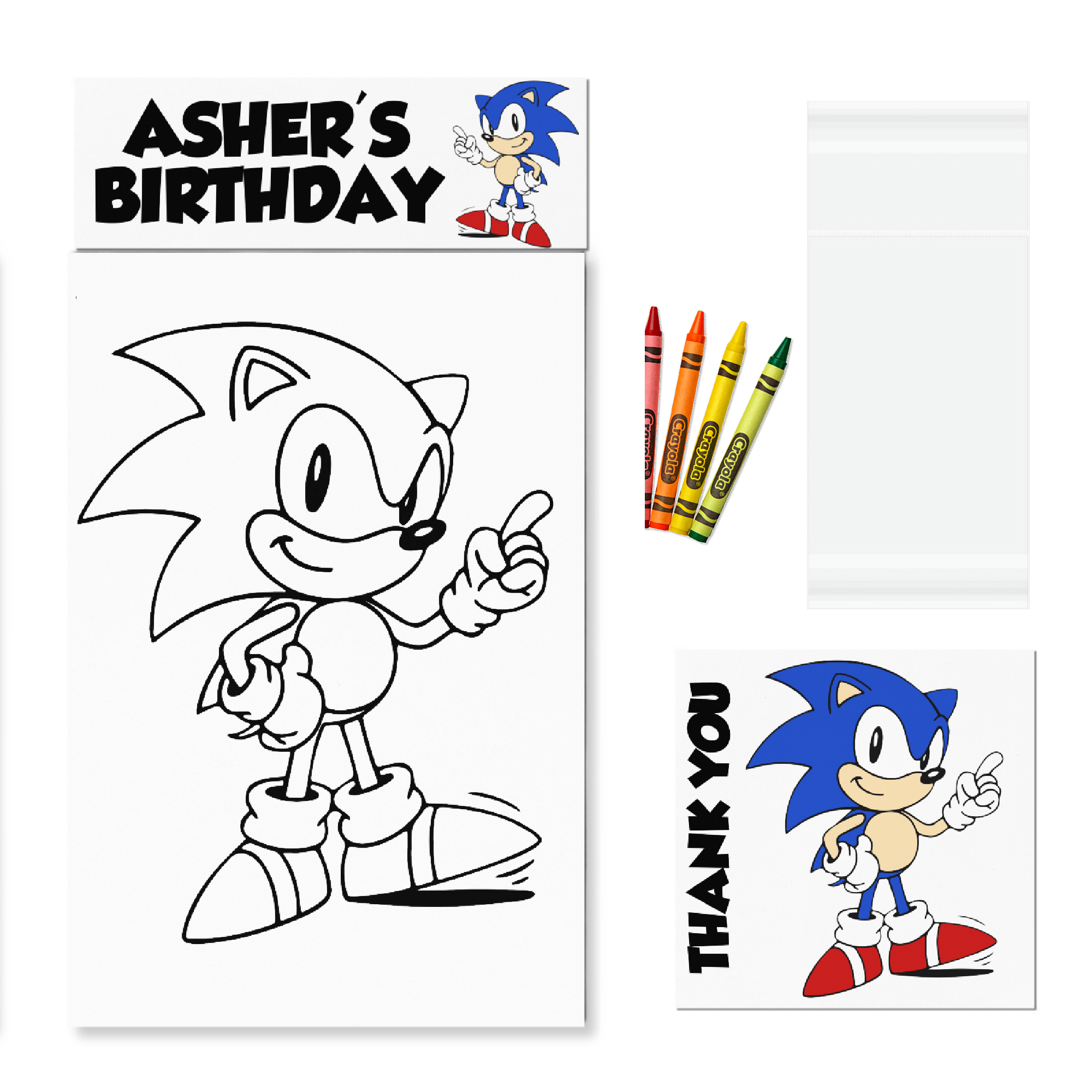 Sonic Coloring Kits, Party Favors, Coloring Packs, Color Pages