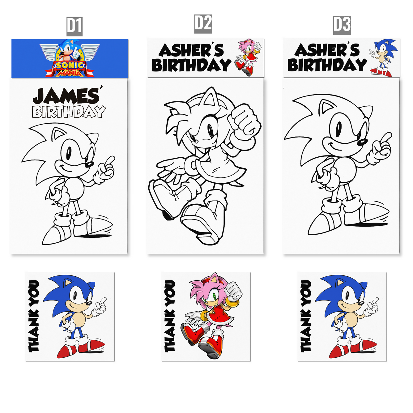 Sonic Coloring Kits, Party Favors, Coloring Packs, Color Pages